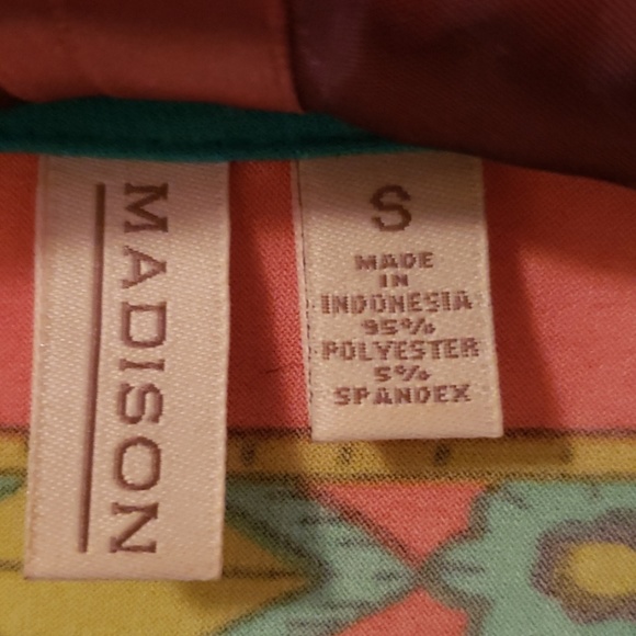 Madison orange & green dress with sequins Size S - Picture 3 of 7